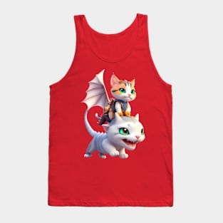 Calico Dragon Cat & Friend - The Dragon Cat Collection Tank Top